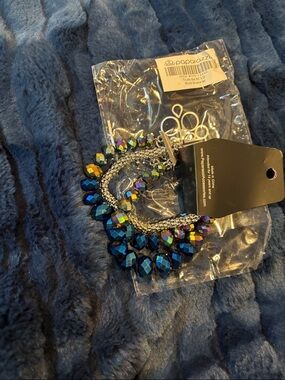 paparazzi Blue and Multicolor Faceted Crystal Bracelet